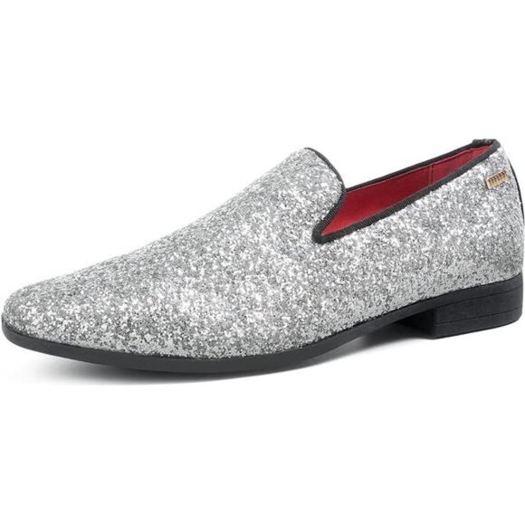 Men\'s Slip-On Loafers Driving Shoes Tuxedo Suit Elegant Practical Style Glitter